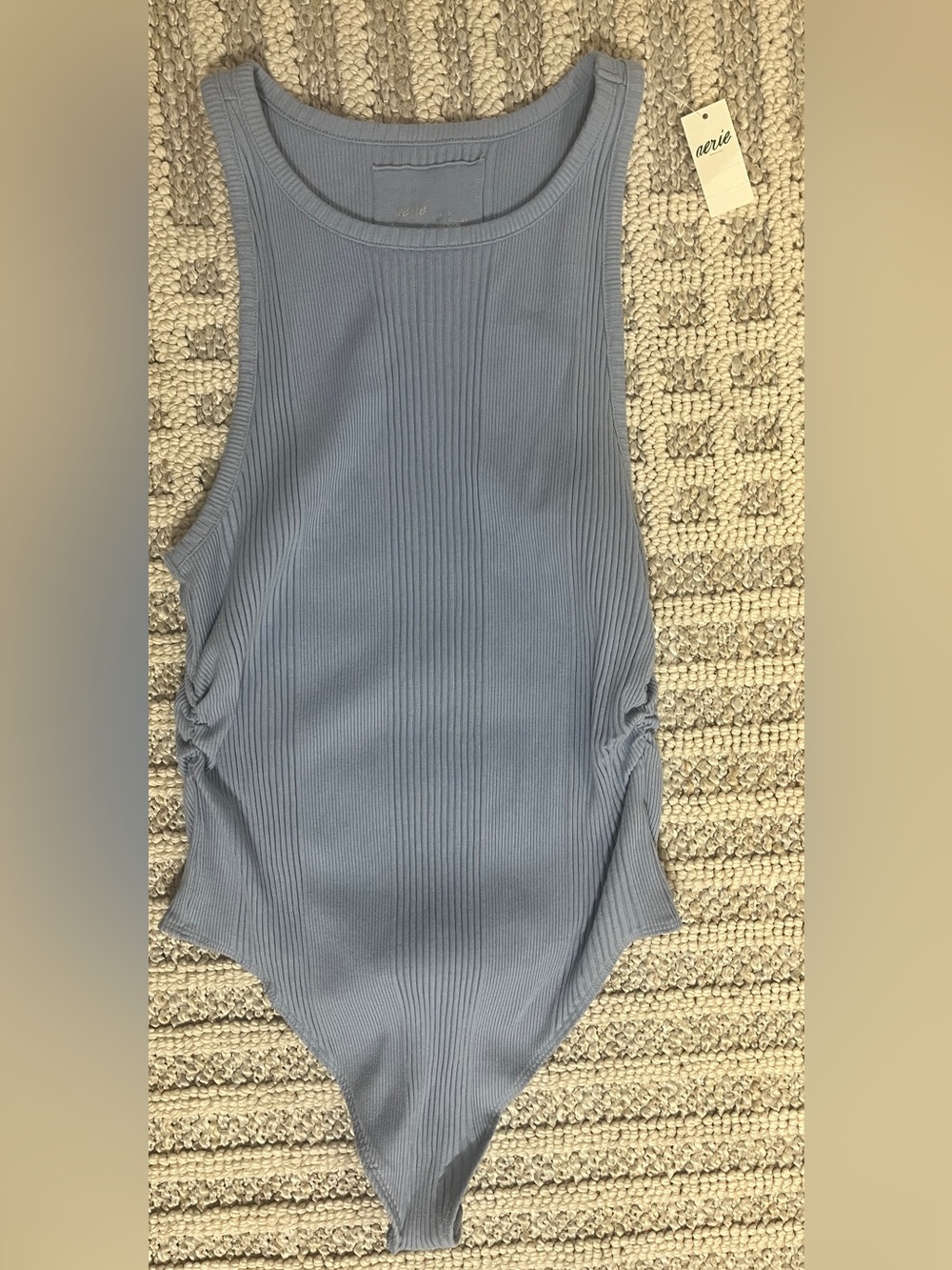 Aerie Ribbed Bodysuit light blue XL